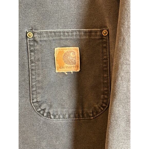90s Vtg Carhartt C02 Blanket Lined Chore Coat Duck Canvas Workwear USA No Sz Tag - Picture 7 of 16
